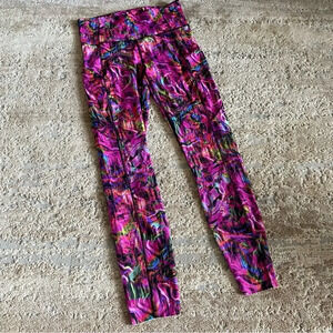 lululemon Fast & Free Yoga Pants Leggings Hyper Flow Pink Gym Tights Pockets: 6